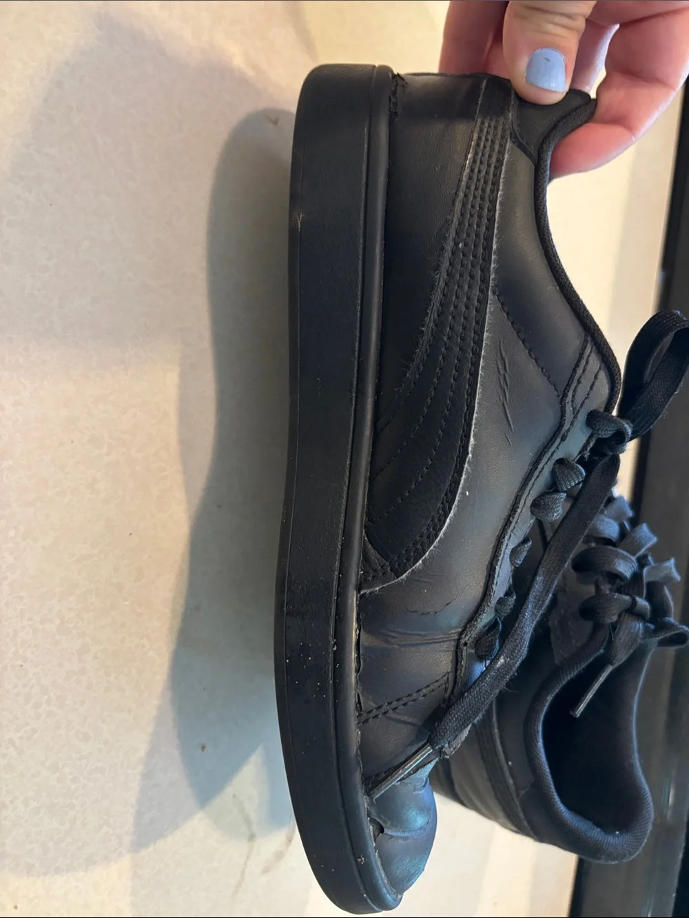 Puma Black Low-Top Leather Sneakers